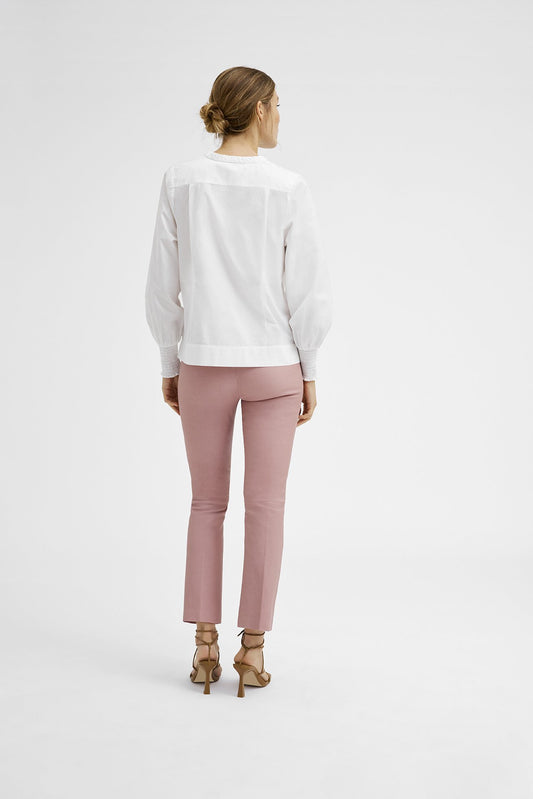 Naja Shirt with Beautiful Sequins Flowers White