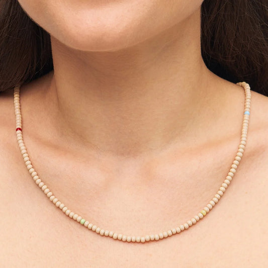 Color Ball Long Necklace Buttercreme/Multi