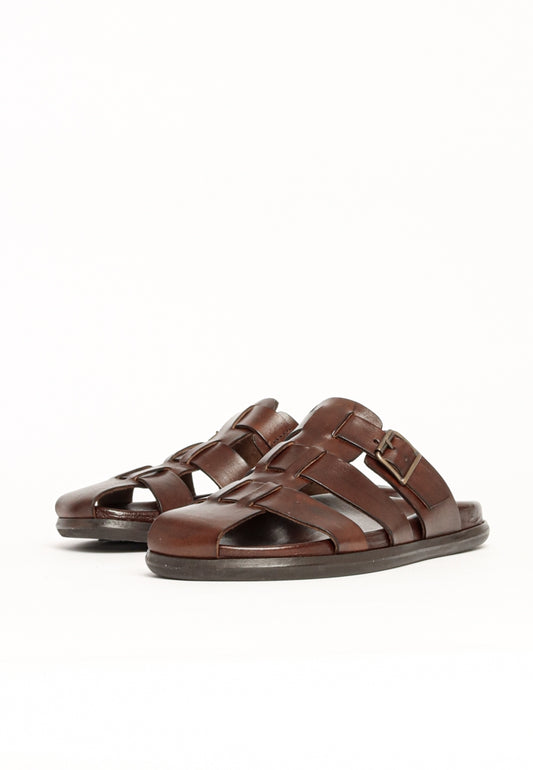 Agnes Fisherman Leather Sandal Brown