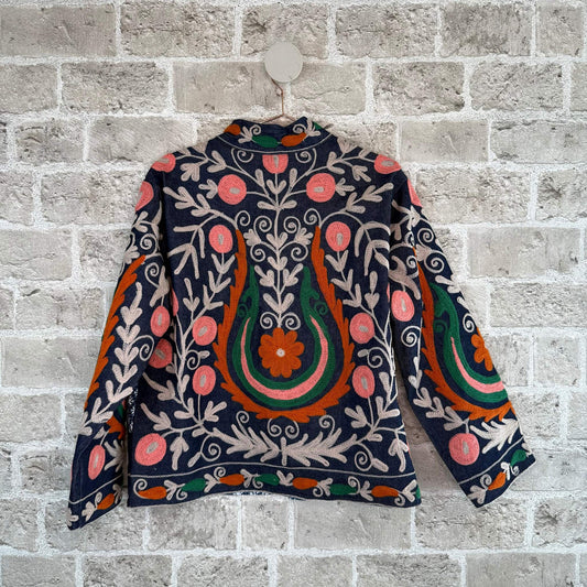 Dema Embroidered Denim Short Jacket