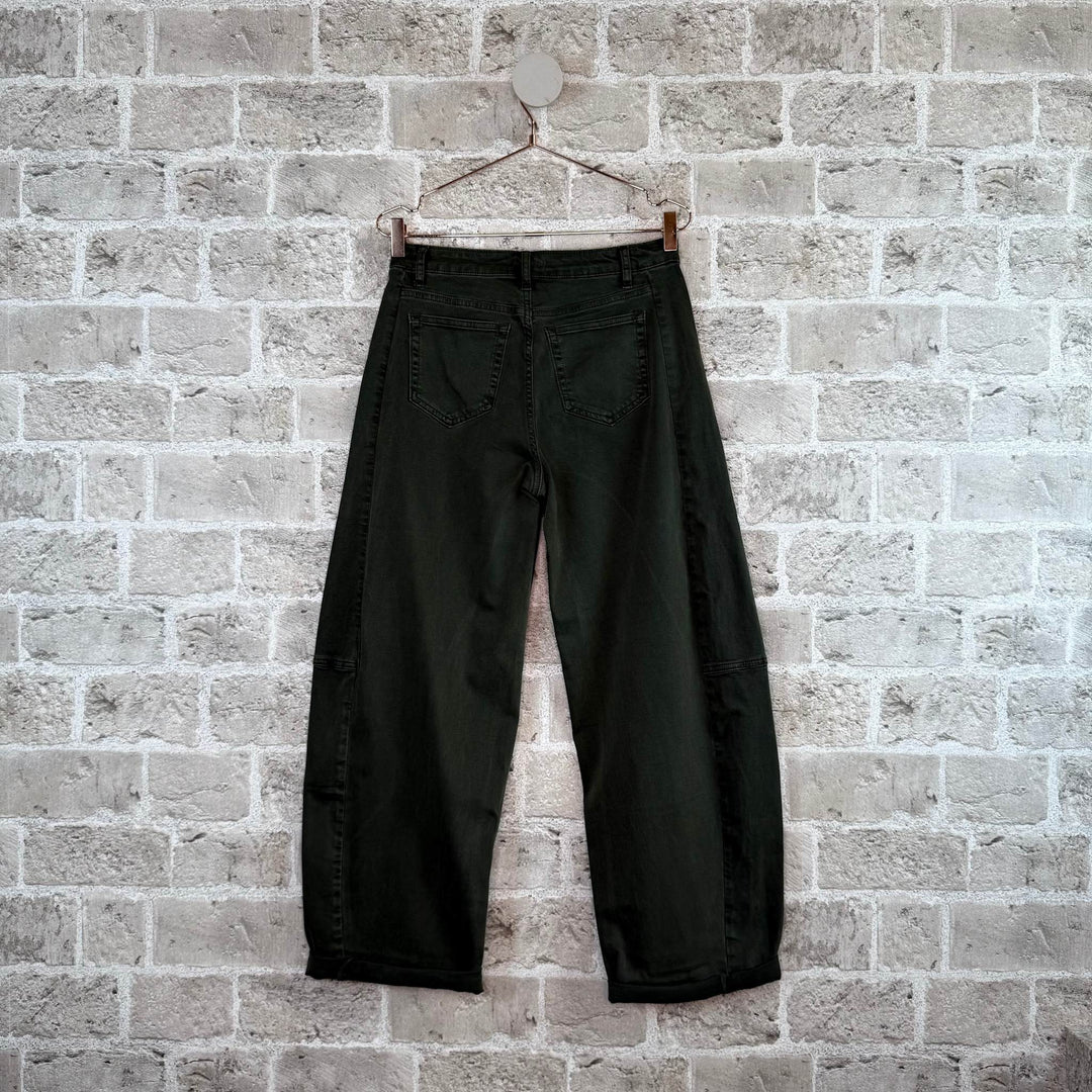 Jude 8072 - Cotton Barrel Leg Trouser Army