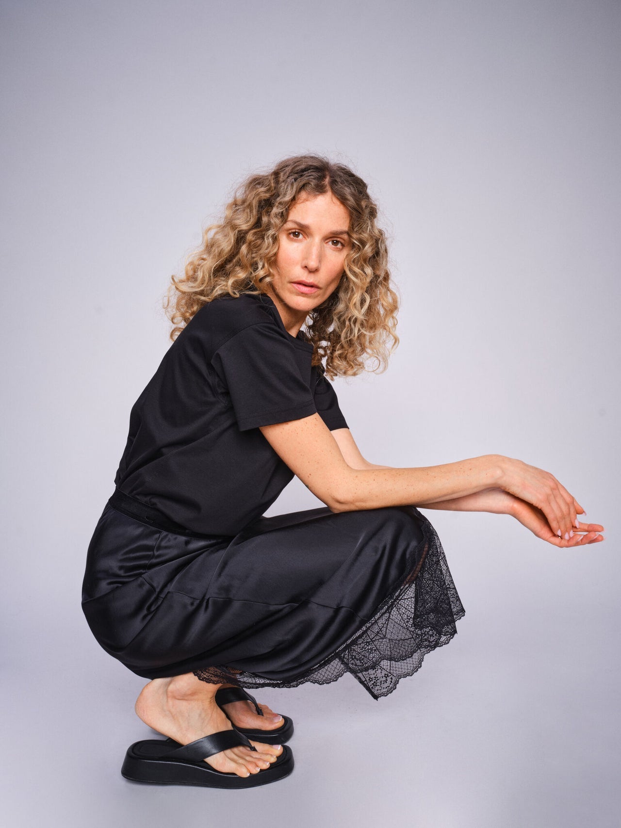MMBias Satin Lace Skirt