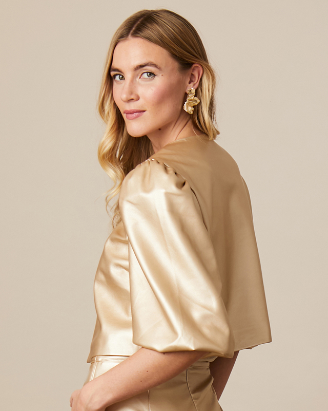Christine PU Bolero Jacket Gold