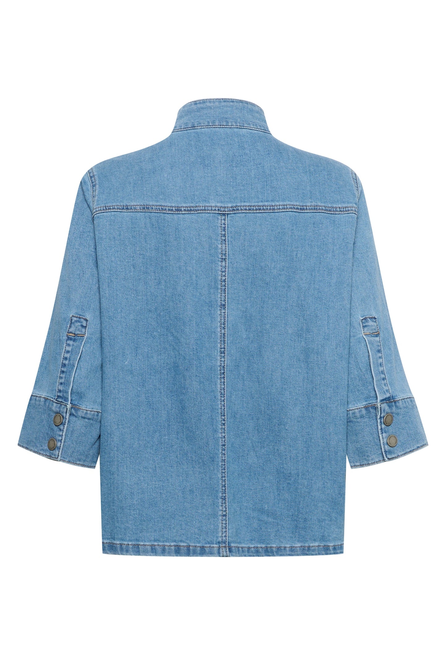 LaraMW Boxy Denim Blouse Mid Blue