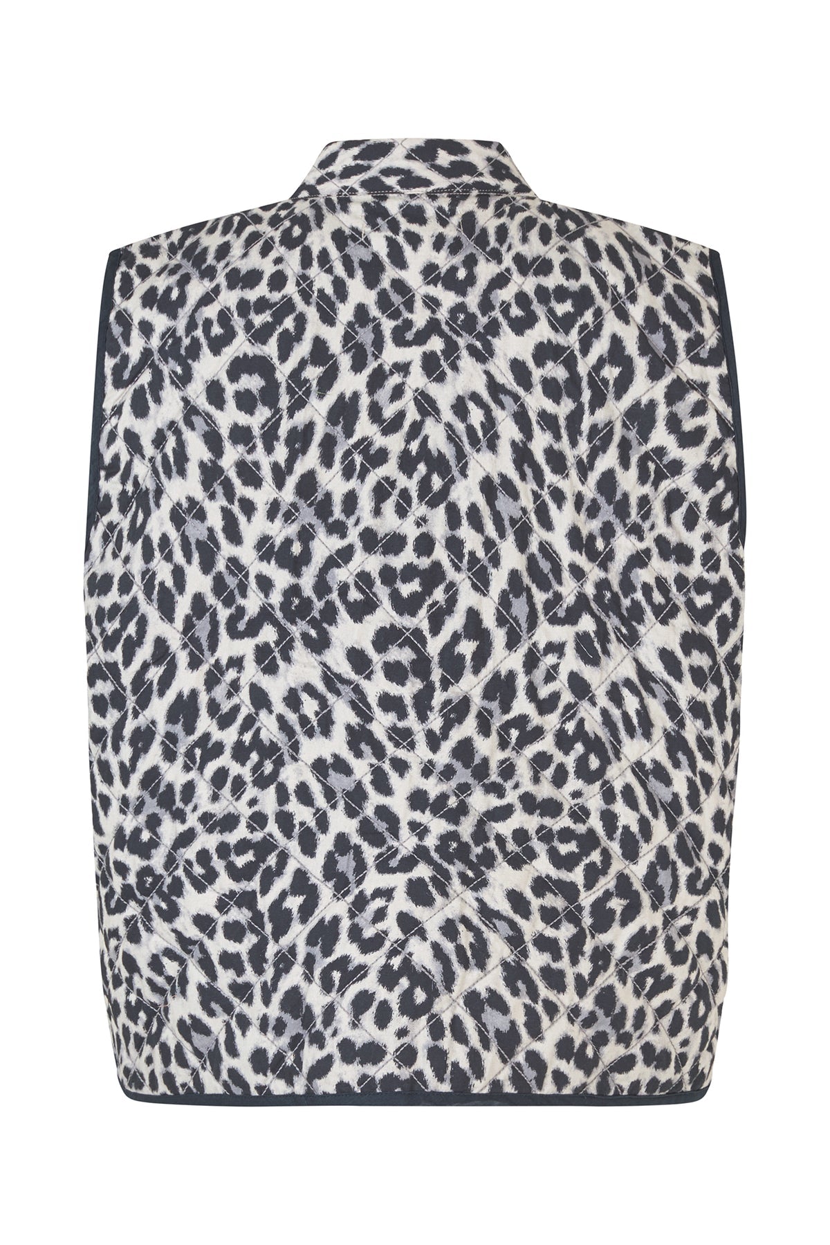 CairoLL Quilted Leopard Print Vest Black