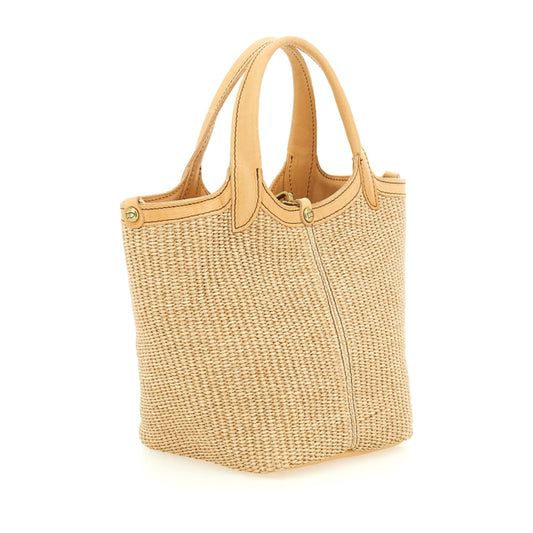40932ND Small Bucket stile Straw Bag Beige