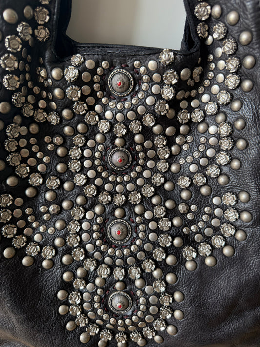Camelia - Studded Statement Handbag Black