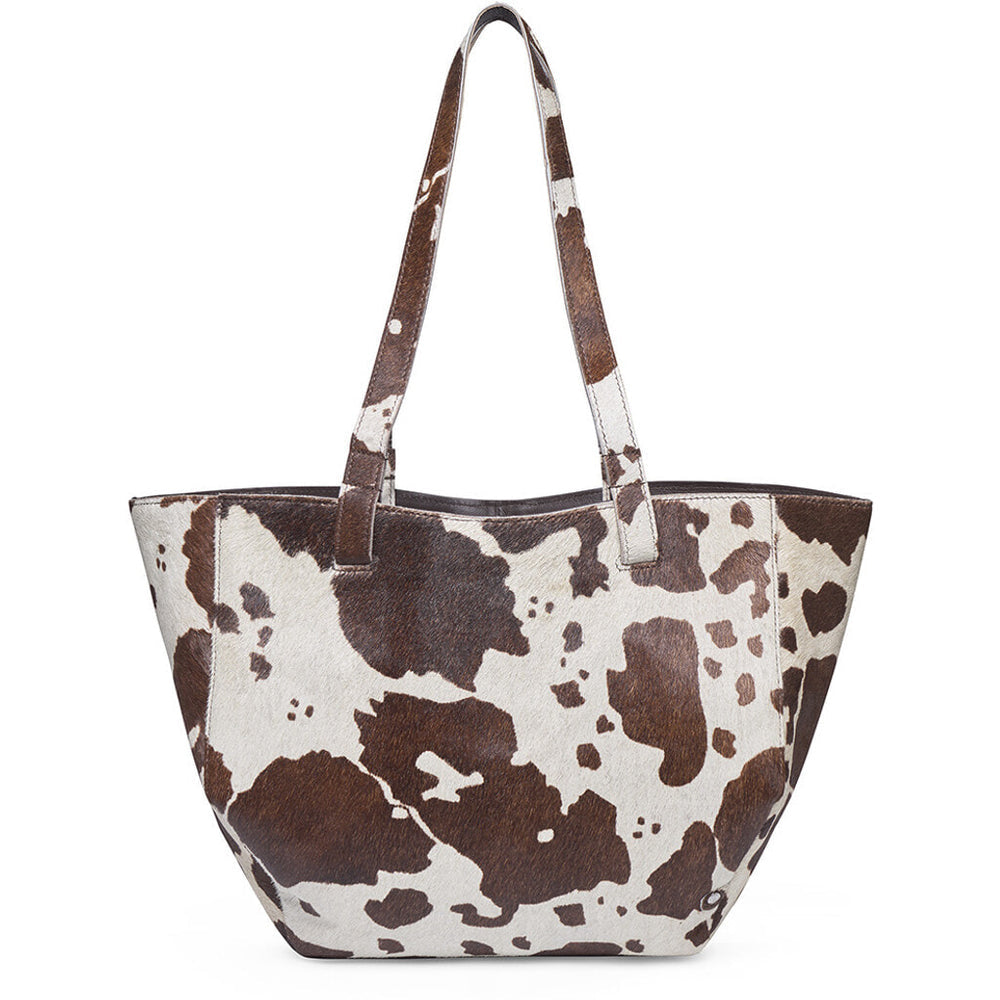 16444 - Cowhide Small Shopper Brown Print