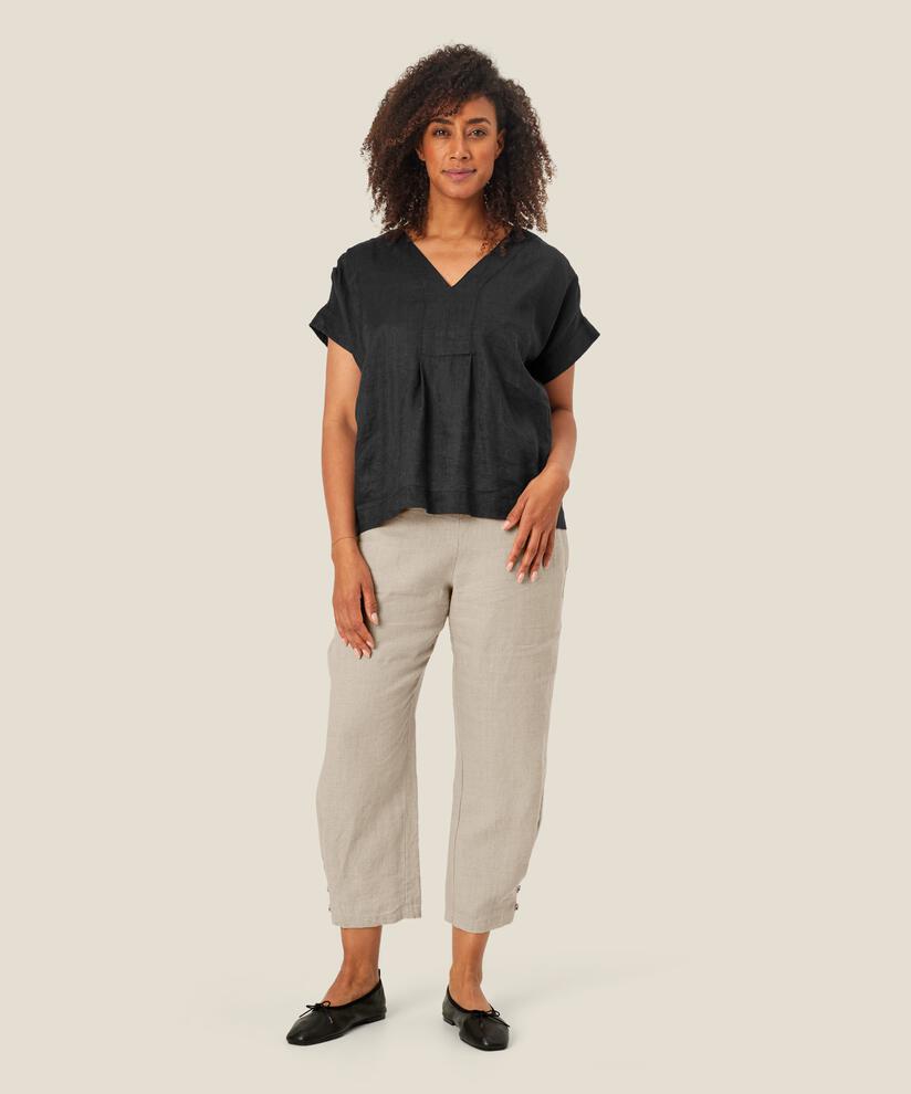 MaBraidy Linen Blouse Black