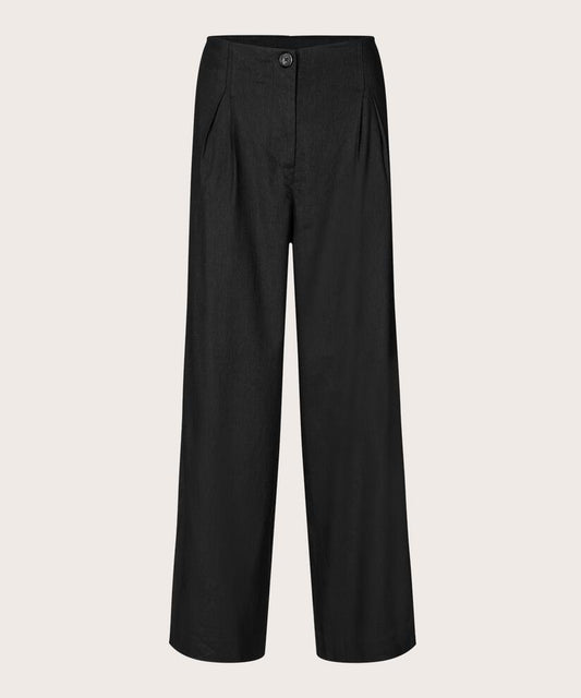 MaParmone Linen Mix Trouser Black