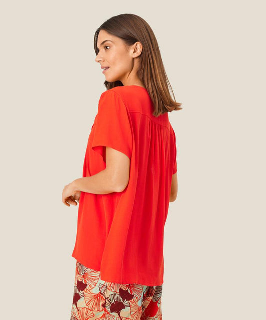MaDaxina Short Sleeved Blouse Poinciana