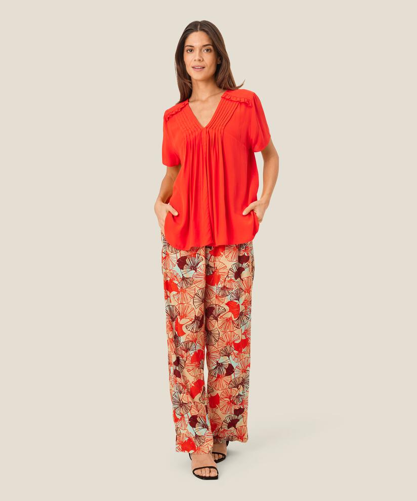 MaDaxina Short Sleeved Blouse Poinciana