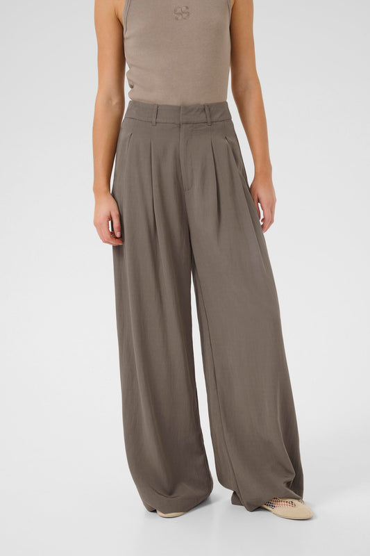 GildaMW High Waisted Wide Leg Trouser Walnut