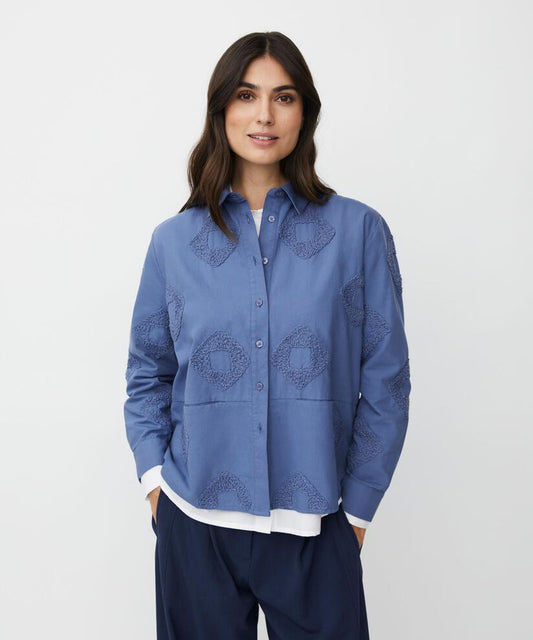 MaInanne Light Embroidery Shirt Bijou Blue