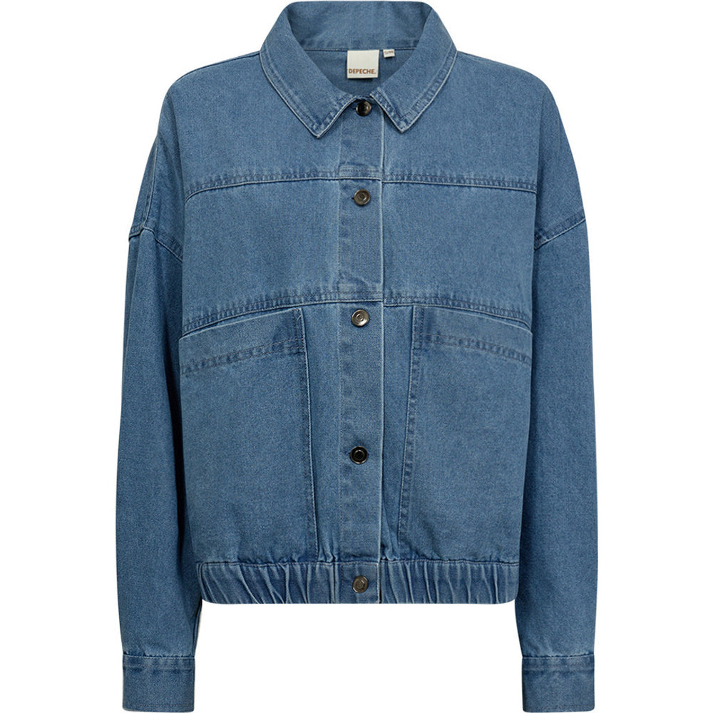ClaireDE Denim Embroidery Jacket Blue