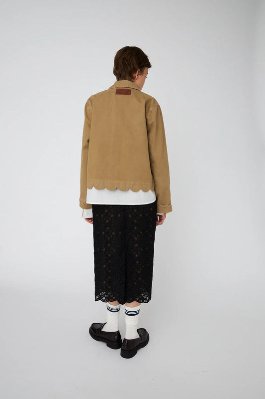 Shirt/Jacket with Scallop Edge Dark Sand