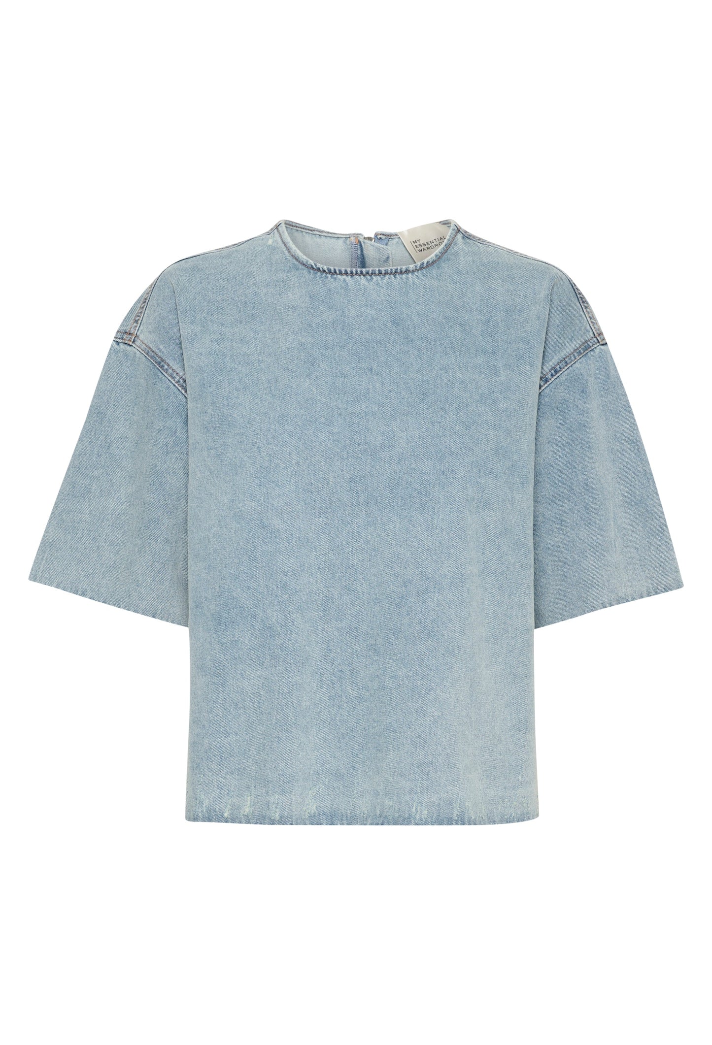 MWLatti 144 Short Sleeved Blouse Light Blue Retro