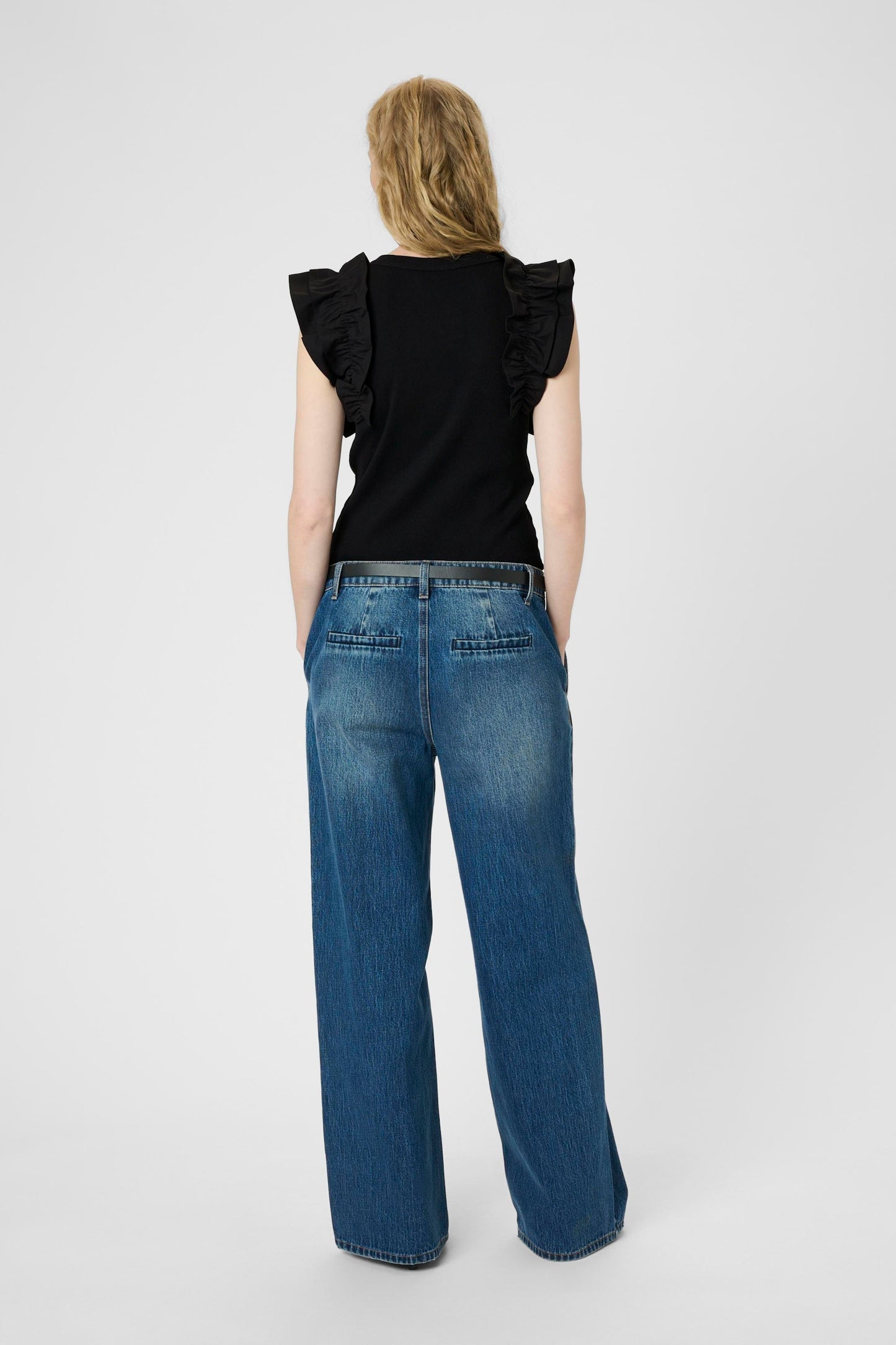 OdaKB Tank top with Frills Black