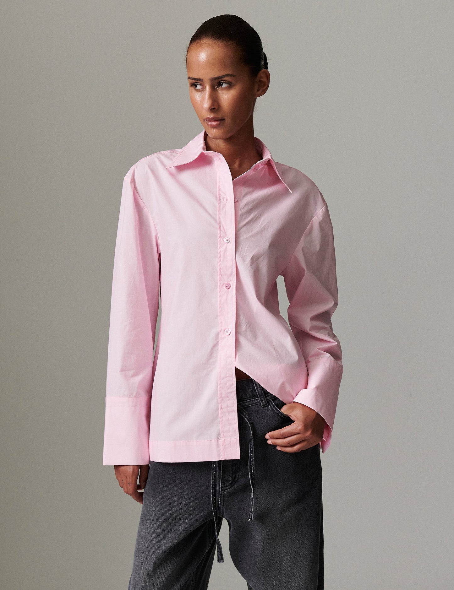 Hooper Solid Cotton Shirt Pink Lady