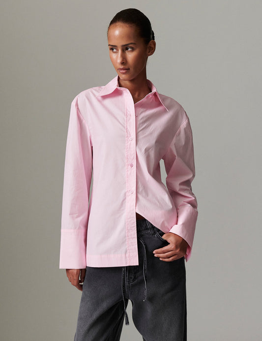 Hooper Solid Cotton Shirt Pink Lady