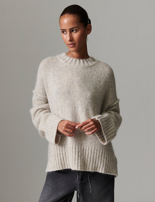 Josie - Soft Mohair Light Grey Melange