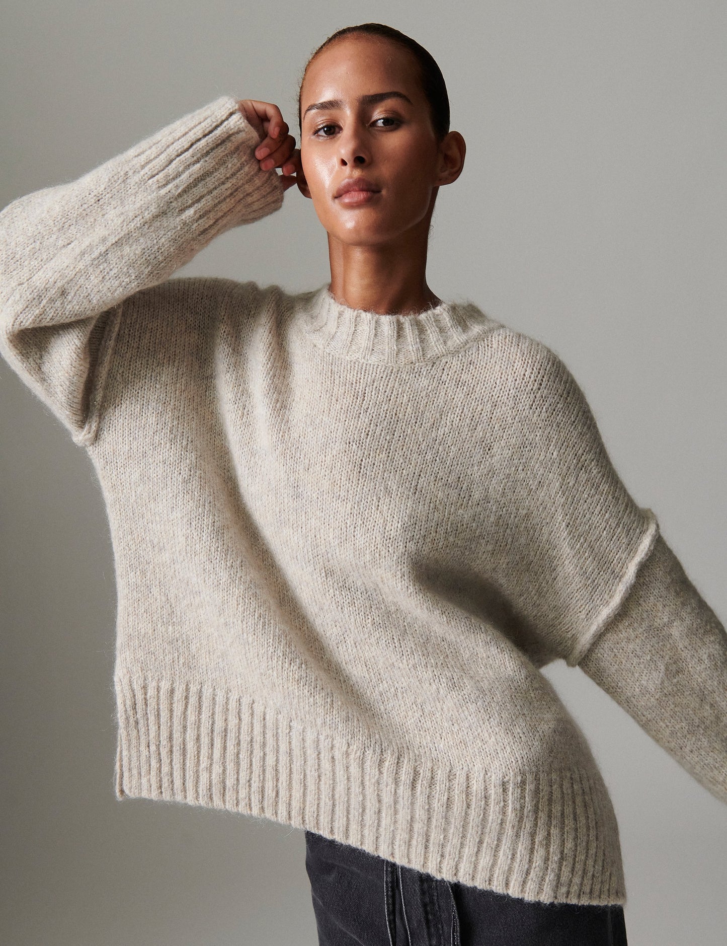 Josie - Soft Mohair Light Grey Melange
