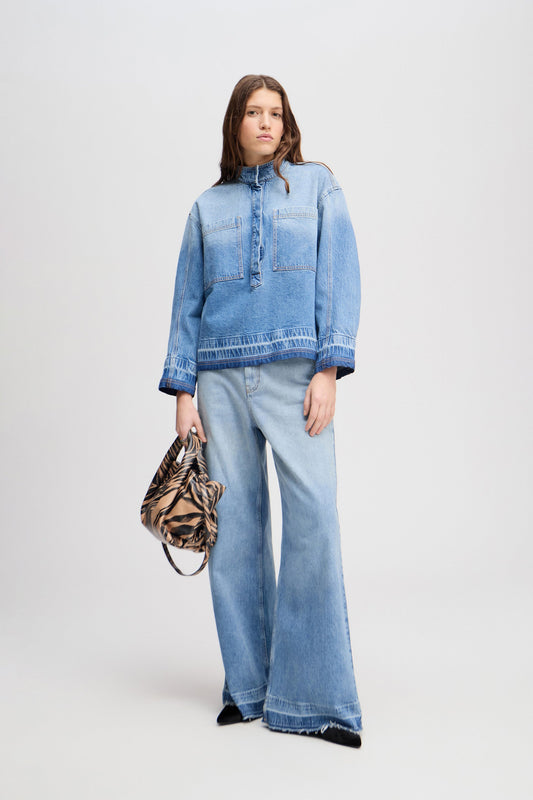 Luxa Denim Blouse Light Blue