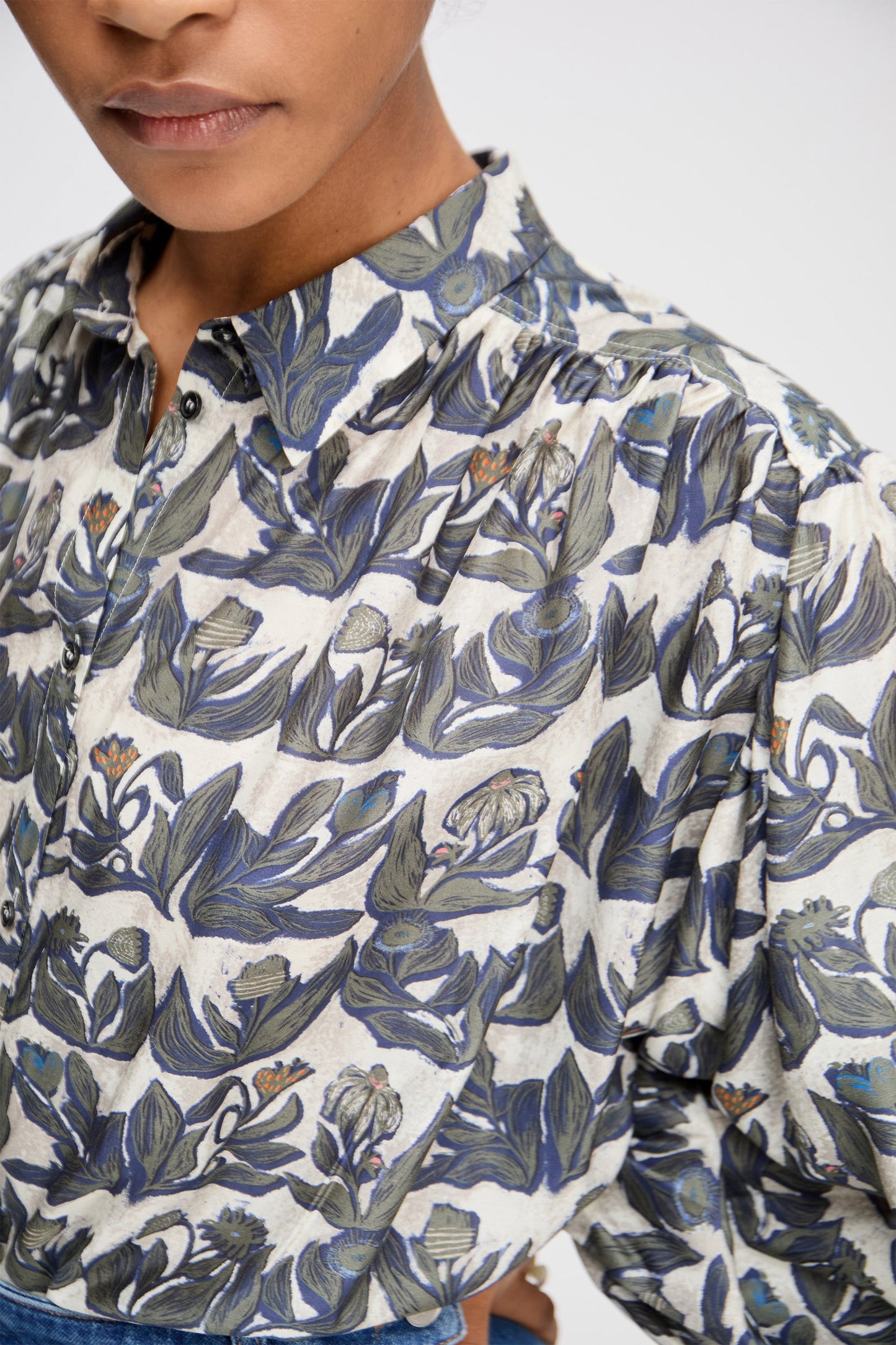 Lynx Floral Shirt Mixed Blue