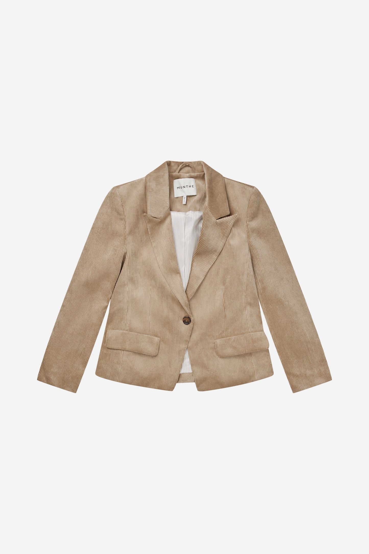 Lawo Fitted Corduroy Blazer Latte