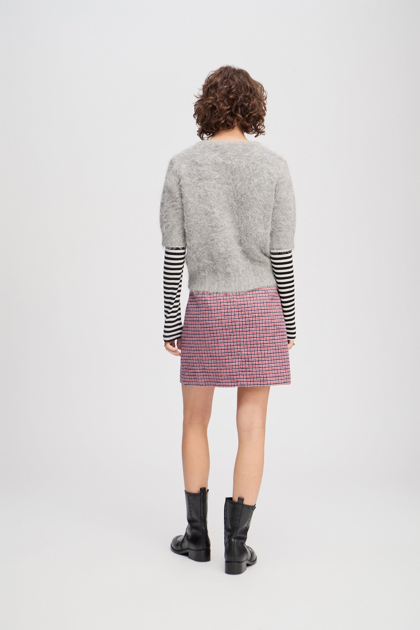 Locca Short Sleeved Alpaca Cardigan Grey