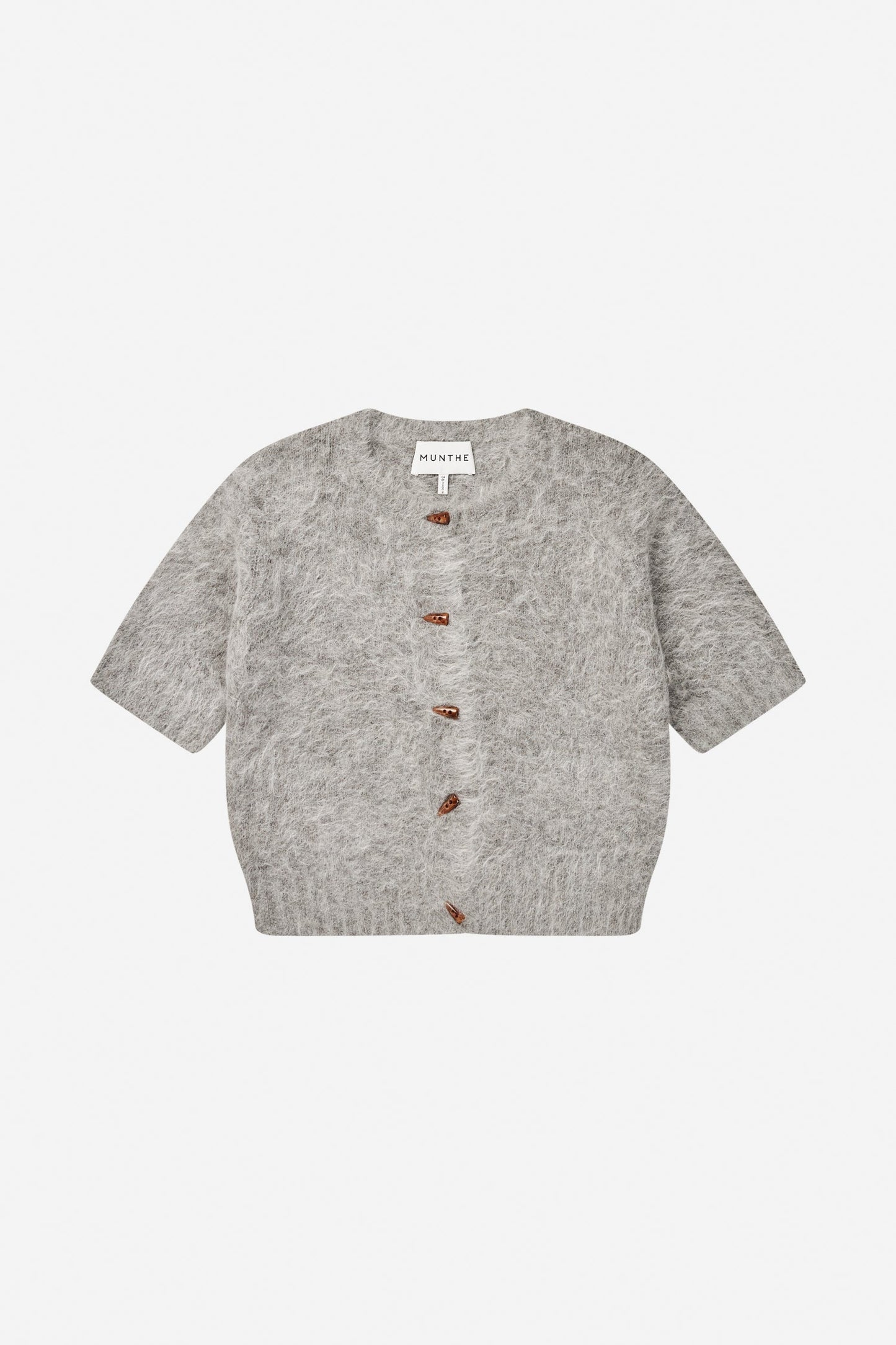 Locca Short Sleeved Alpaca Cardigan Grey