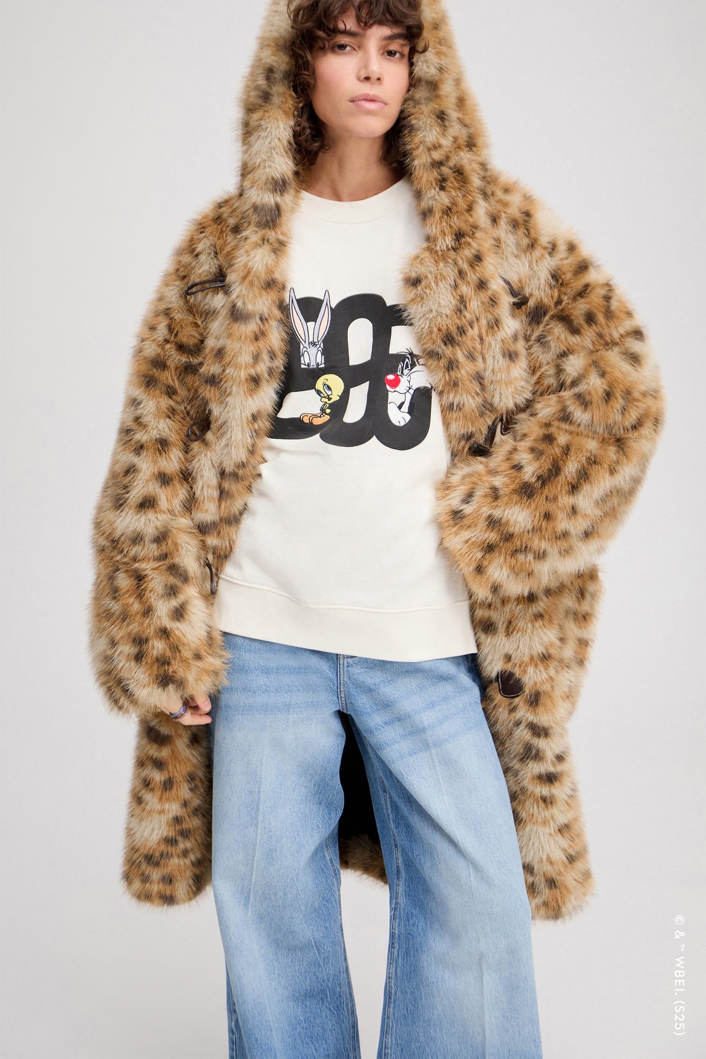 Lessiah Faux Fur Duffel Coat Camel