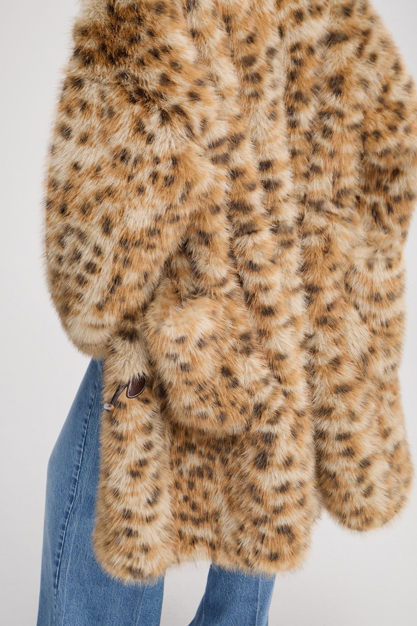 Lessiah Faux Fur Duffel Coat Camel