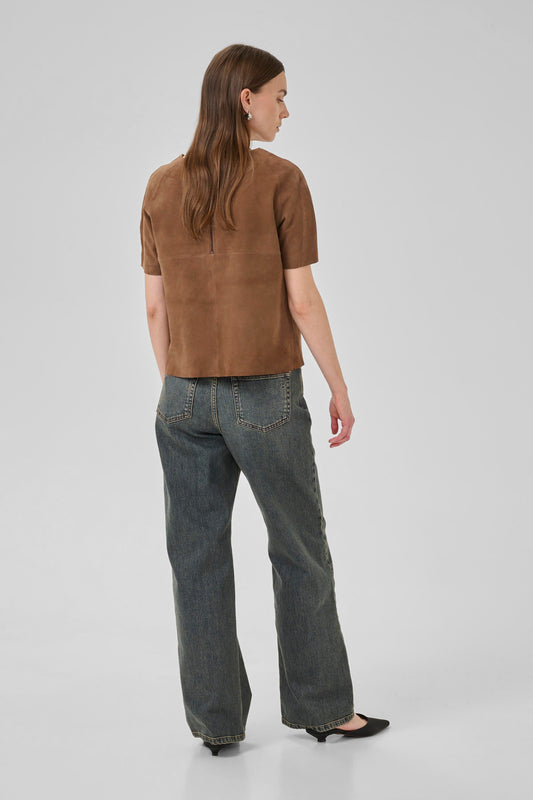 PetraMW Suede Tee Tobacco Brown