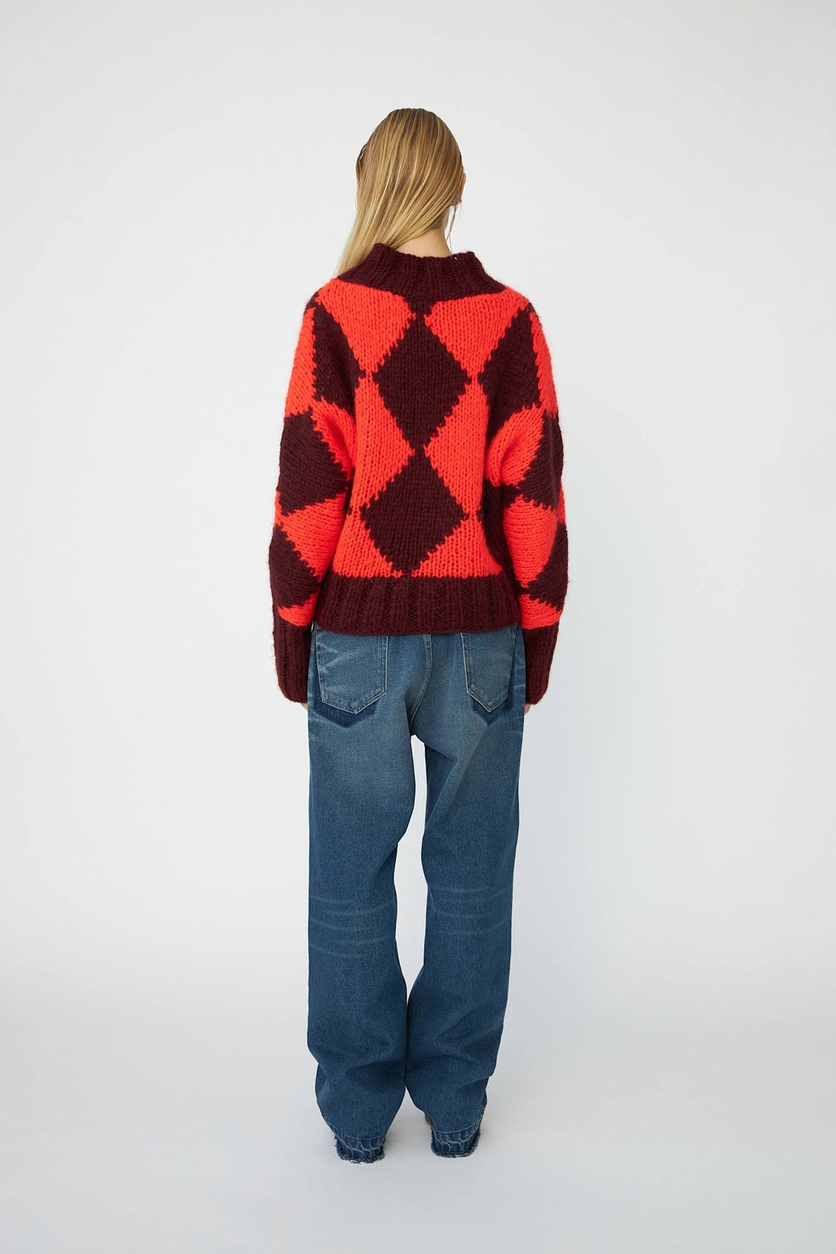 Erica Diamond Hand Knitted Jumper Burgundy