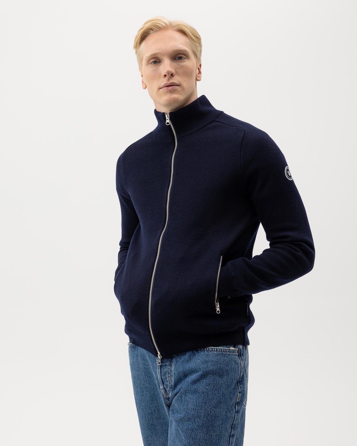 Mens - Reinhold Full Zip Jumper Navy