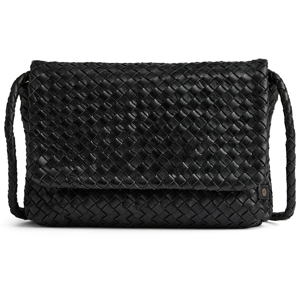 16690 - Woven Clutch/Crossover Handbag Black