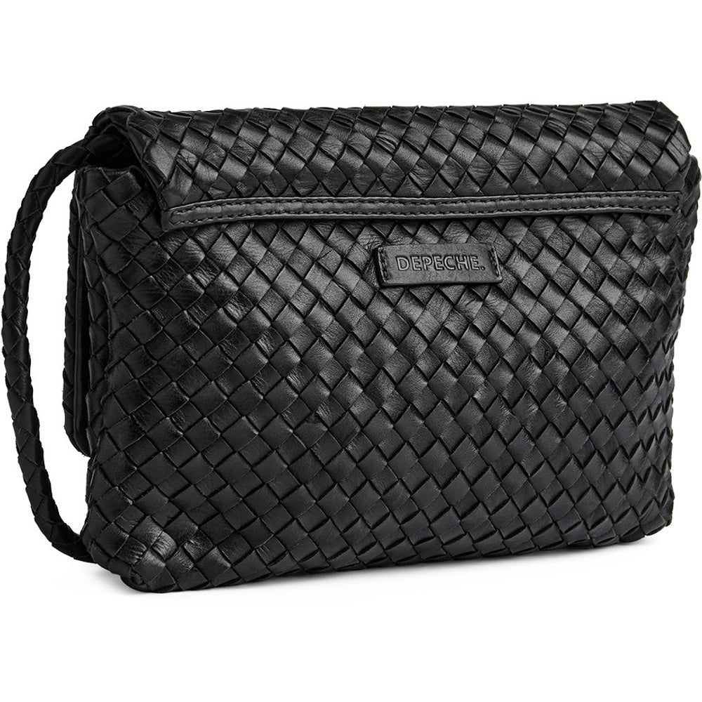 16690 - Woven Clutch/Crossover Handbag Black
