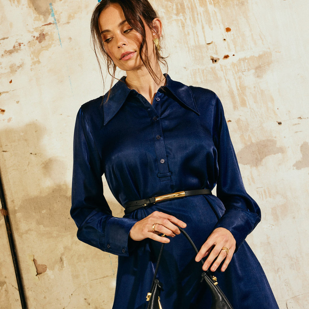 100338 - CindyDE Shirt Dress Midnight Blue