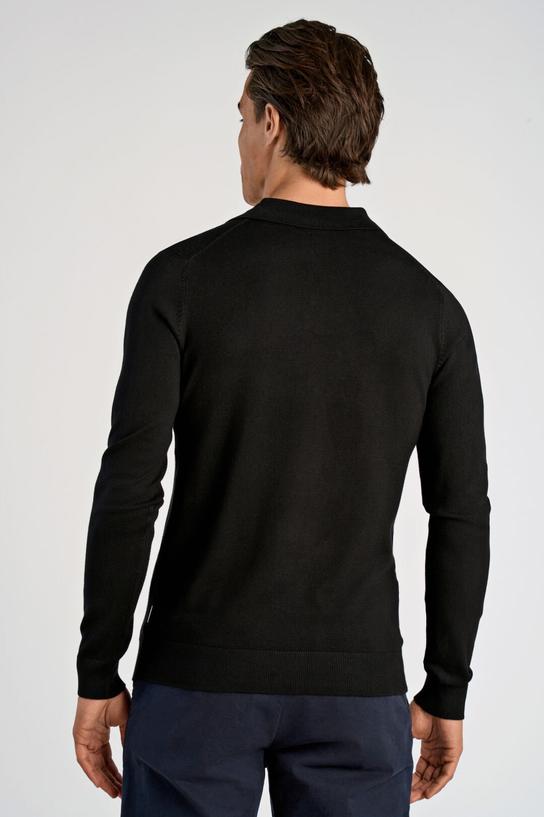 Mens - Polo Style Fine Knit Black