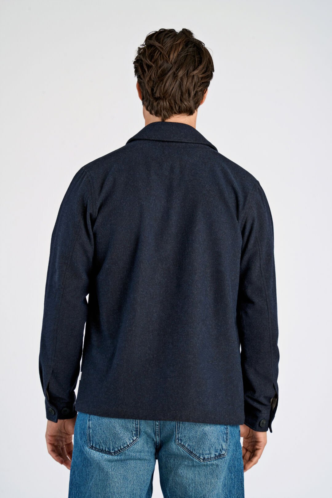 Mens - Wool Mix Overshirt Dark Navy