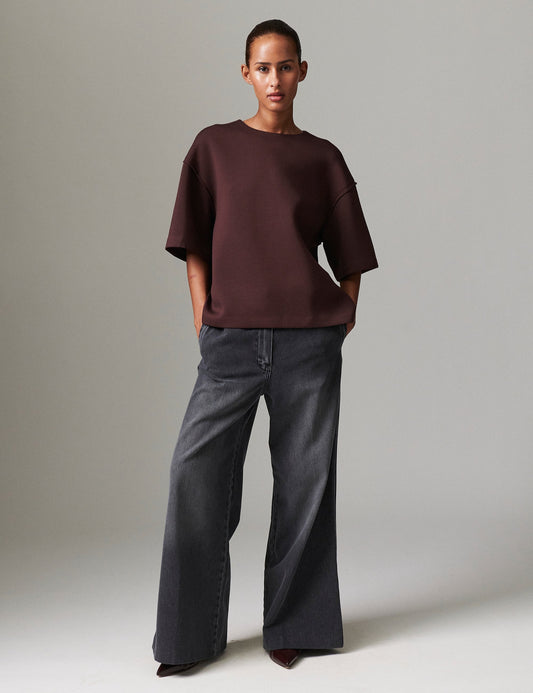 Amalie Scuba top Chocolate Plum