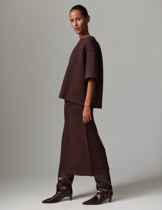 Suzie Scuba Skirt Chocolate Plum