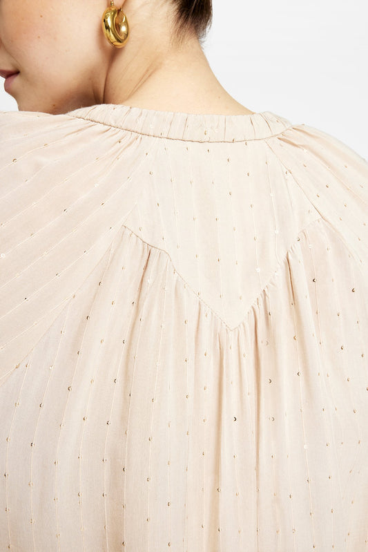 Annsofie Sequin Detailed Blouse Nude