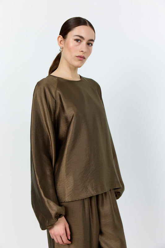LR-Nessa 2 Viscose Blouse Light Brown
