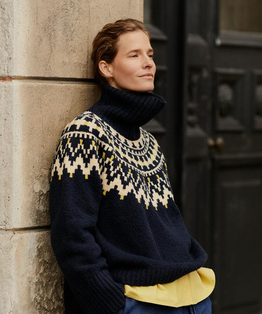 MaFatima Icelandic A-Line Jumper Navy Blazer