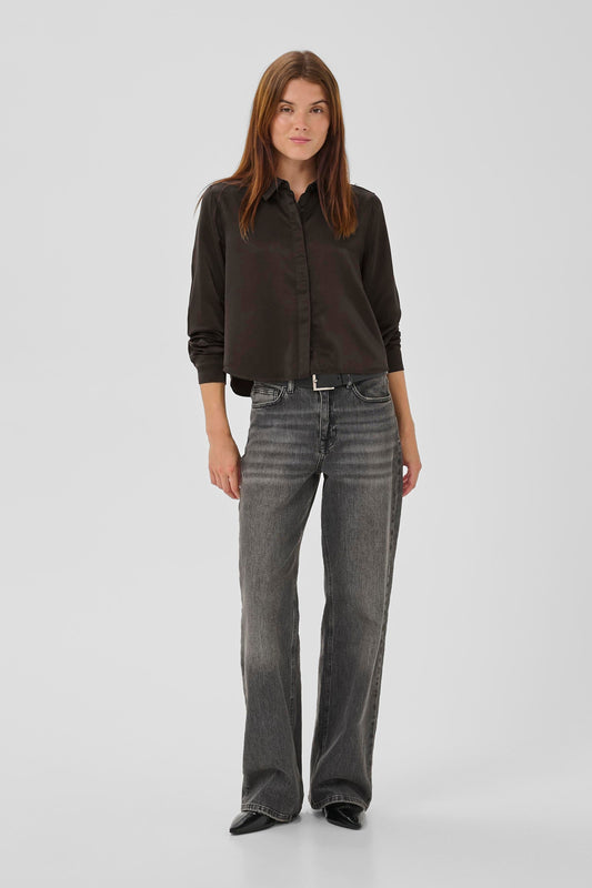 EstelleMW Viscose Short Shirt Espresson