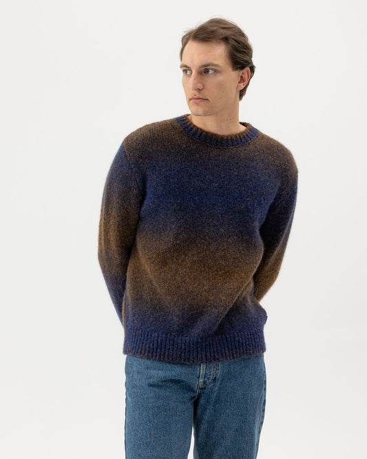 Mens - Byron Crewneck Jumper Brown Melange/Navy