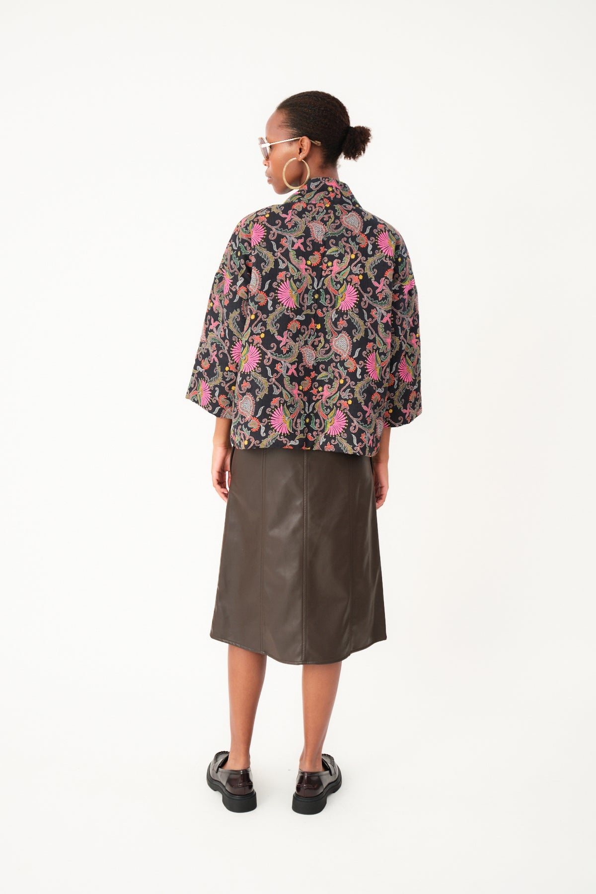 BarbraLL Quilted Jacket Flower Print