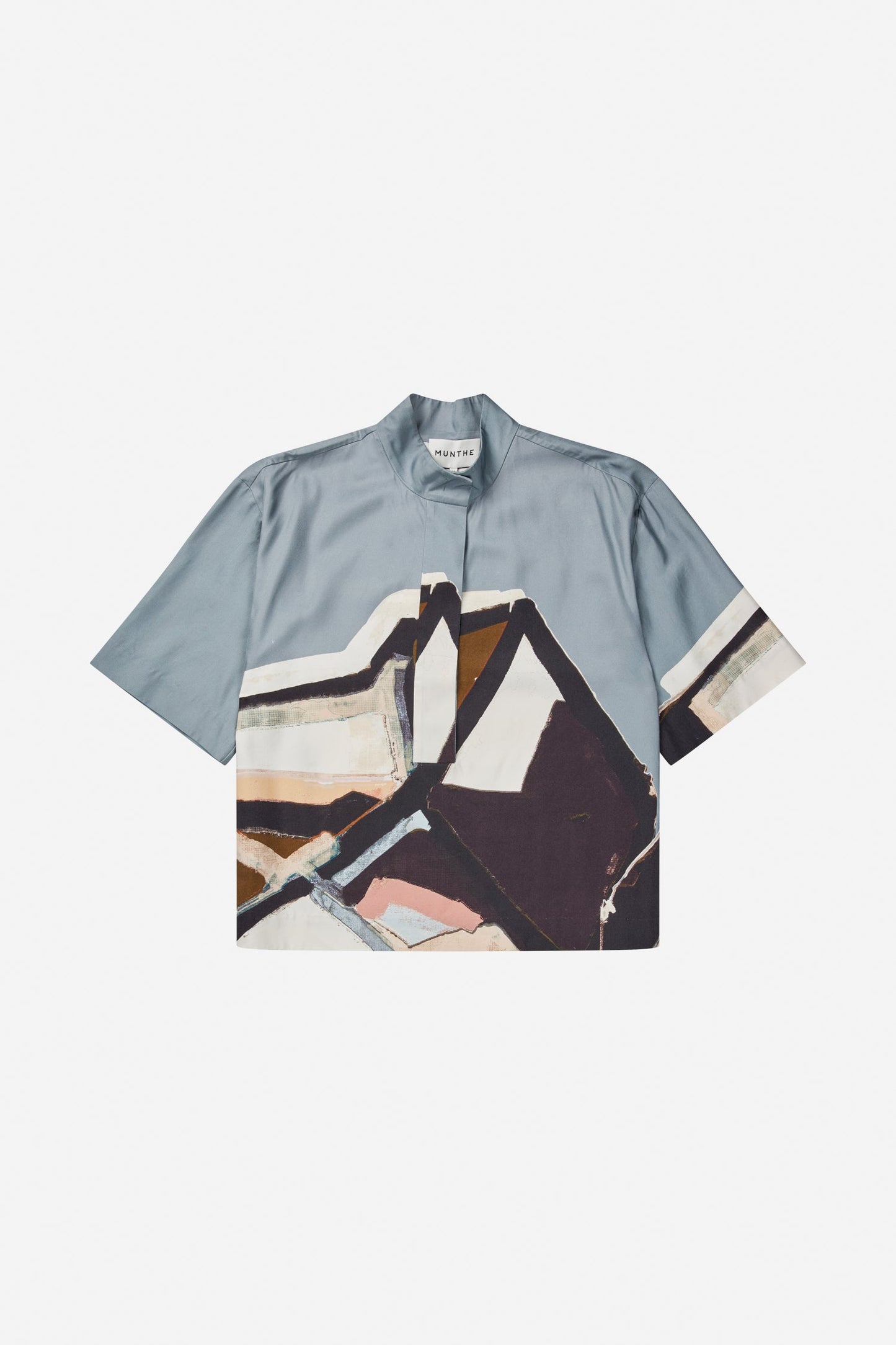 Roger Printed Viscose Blouse Grey